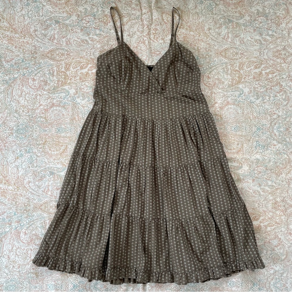 Vero Moda Tiered Dress Summer Ditzy Floral Thin Straps Full Skirt M